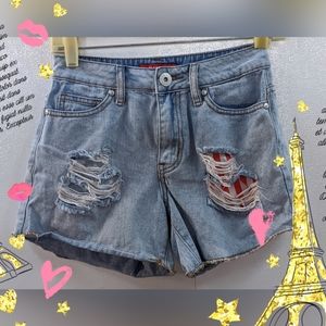 GUESS LOS ANGELES PATRIOTIC DISTRESSED SHORTS